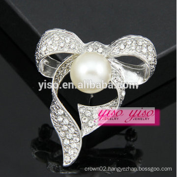 large pearl cheap rhinestone brooch for wedding in bulk